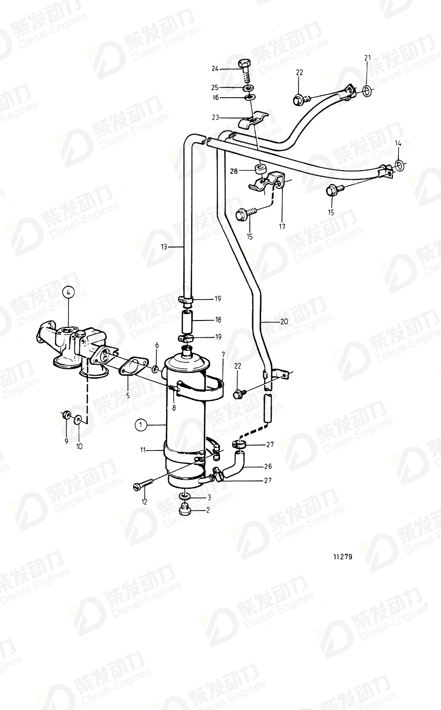 volvo penta Oil cooler 468612 Drawing volvo penta Oil cooler 468612 Drawing